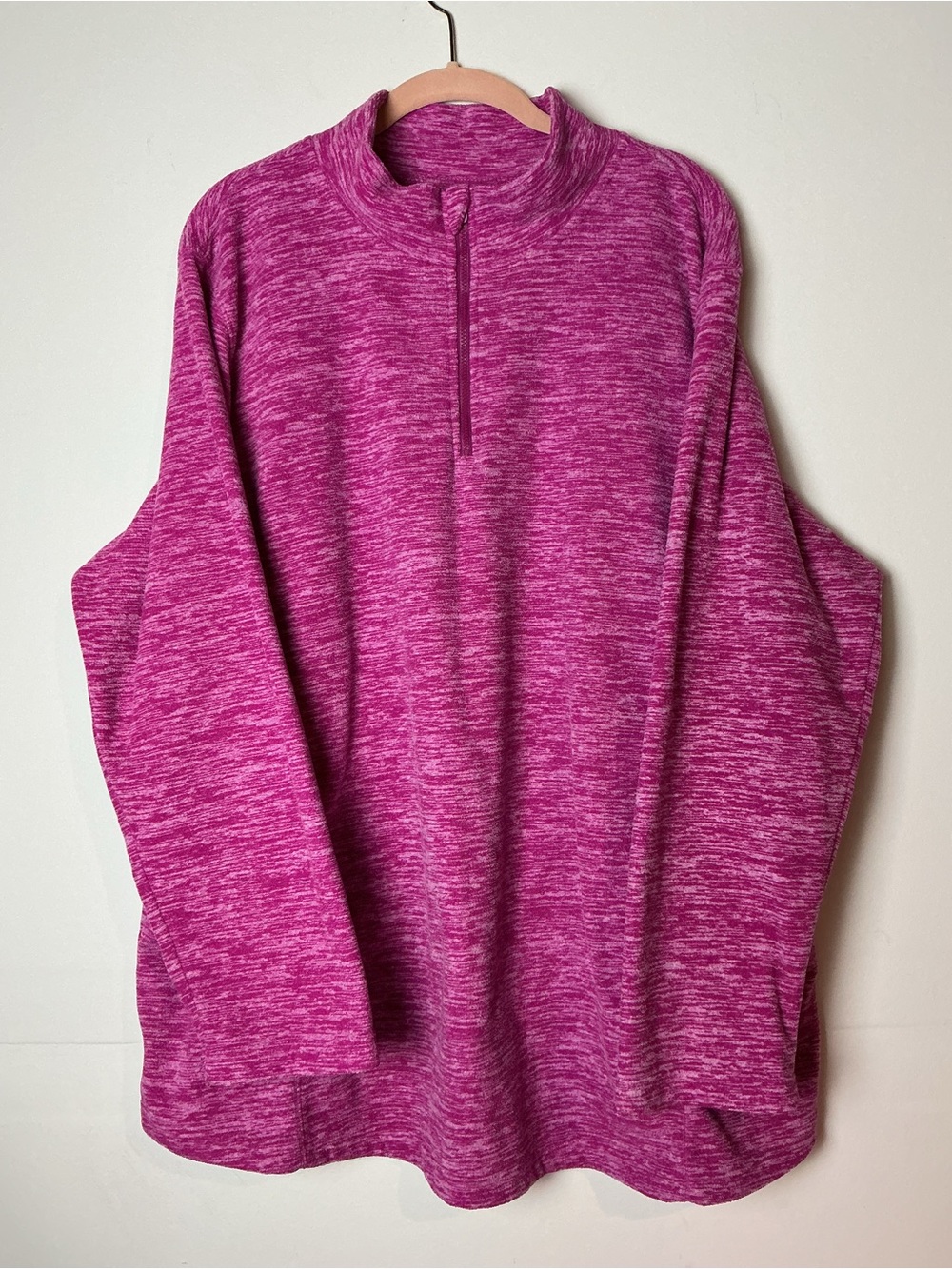 Woman Within Pink Microfleece  1/4 Zip Pullover Size 1X